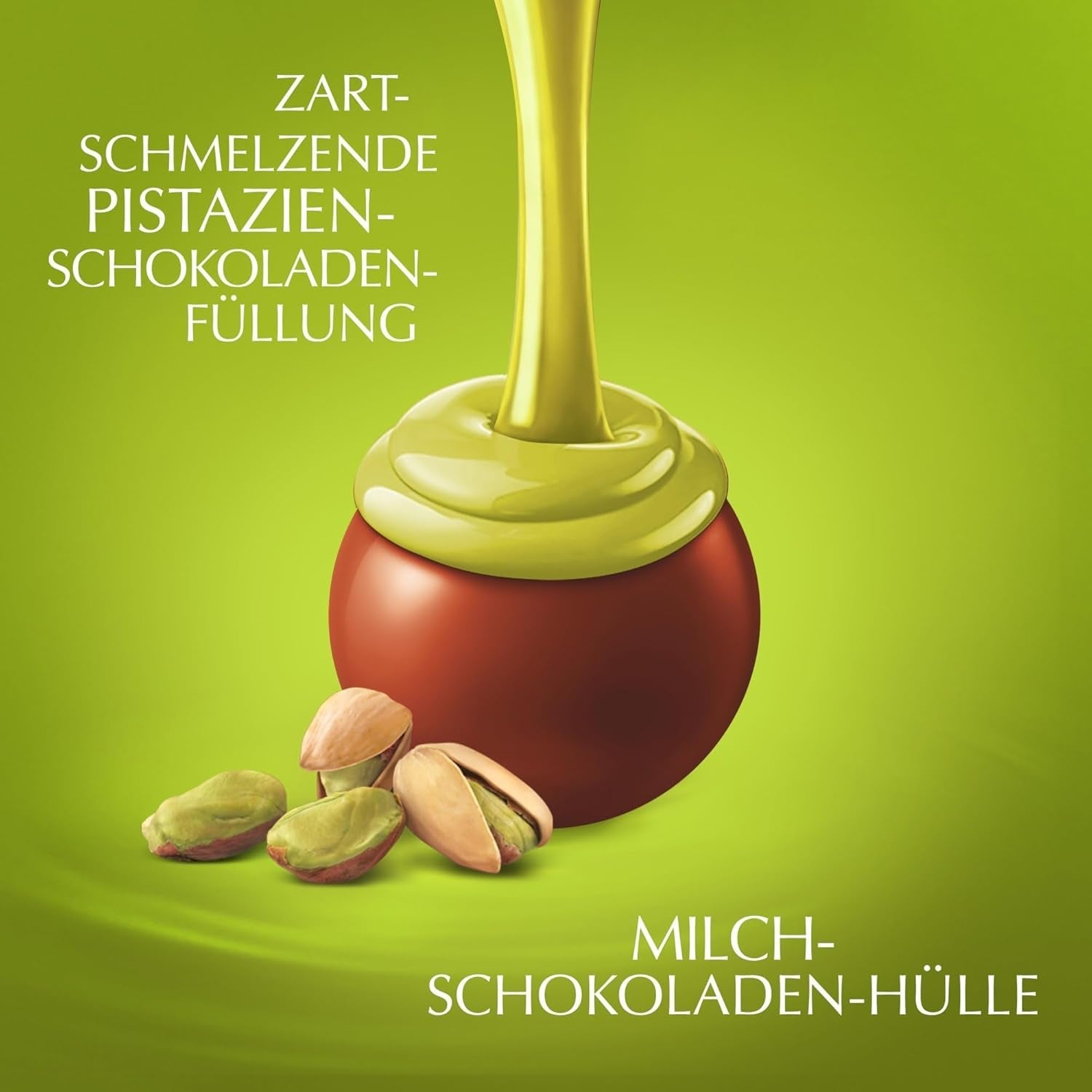 Lindt LINDOR Chocolate con Pistacho | Bolsa resellable de 1 kg | aprox. 80 bolas de chocolate con leche con relleno de crema de pistacho que se derrite en la boca | Paquete a granel, regalo de praliné