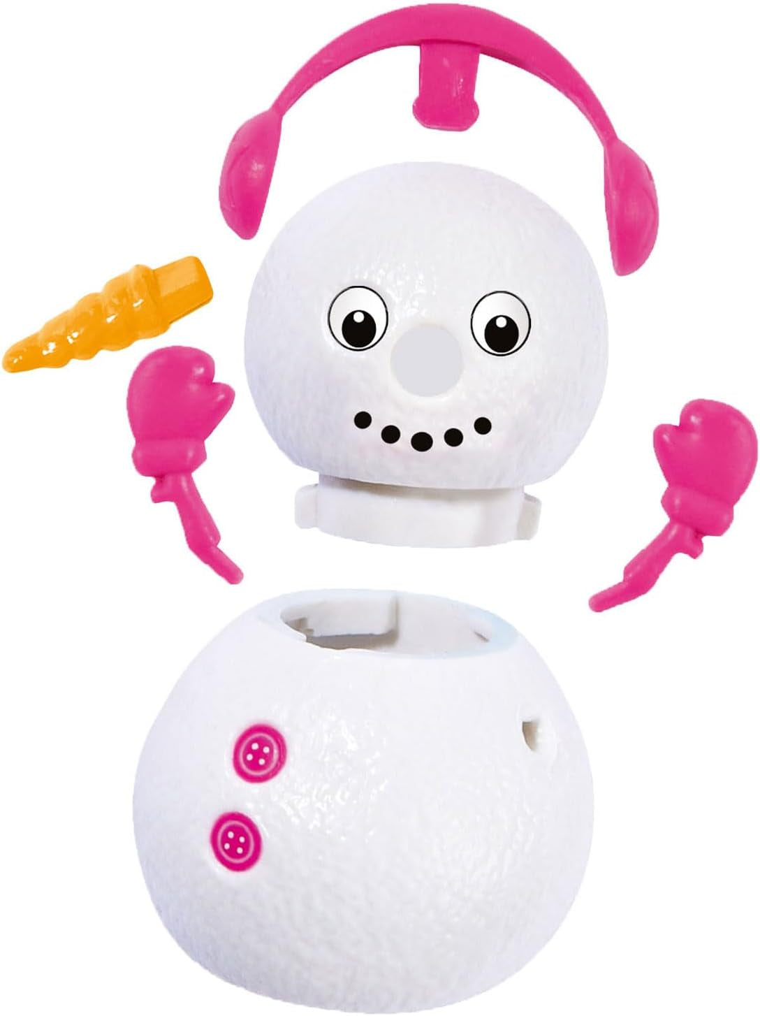 Simba 105733646 - Evi Love Snow, muñeca con un bonito traje de nieve y muñeco de nieve para construir, 12 cm, a partir de 3 años