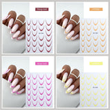 GZMAYUEN 12 colores pegatinas de uñas francesas 3D pegatinas de uñas de Color degradado francés autoadhesivas accesorios de diseño de uñas