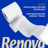 Renova Papel higiénico Renova Divine Perfection, 42 rollos, papel higiénico premium, 4 capas, ultra suave, extrafuerte, grueso, suave y absorbente, papel certificado Fsc, 4400G