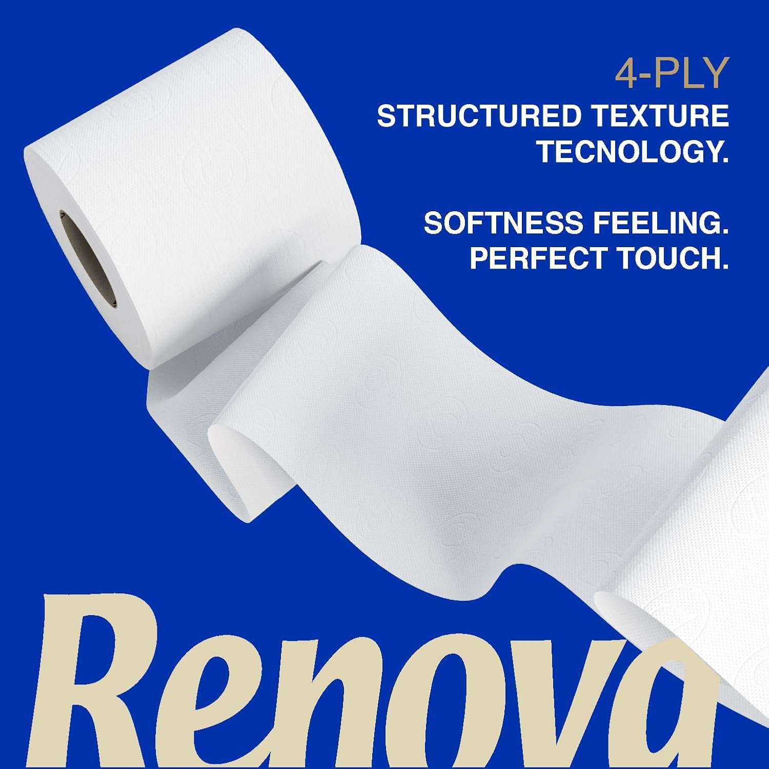 Renova Papel higiénico Renova Divine Perfection, 42 rollos, papel higiénico premium, 4 capas, ultra suave, extrafuerte, grueso, suave y absorbente, papel certificado Fsc, 4400G