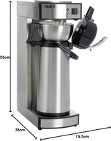 Cafetera espresso Saro, incluida jarra con bomba aislada de acero inoxidable – 2,2 l – Tiempo de preparación aprox. 5–6 min – protección al funcionar sin agua – 2.069 kW – modelo THERMO 24