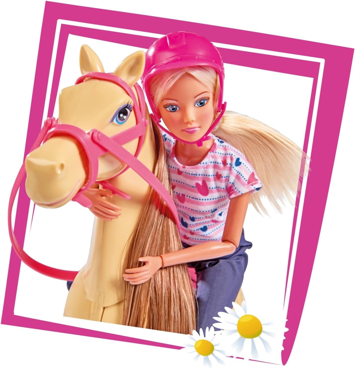 Simba 105730939 - Steffi Love Traje para montar a caballo 2 caballos Muñeca de moda totalmente articulada 29 cm para niños a partir de 3 años