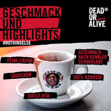DEAD OR ALIVE Espresso No3 - Starke Espressobohnen 1kg - 100% Robusta - Kaffeebohnen für Kaffeevollautomat und Espressomaschine - Ganze Bohnen mit viel Koffein aus Italien - Café en grano
