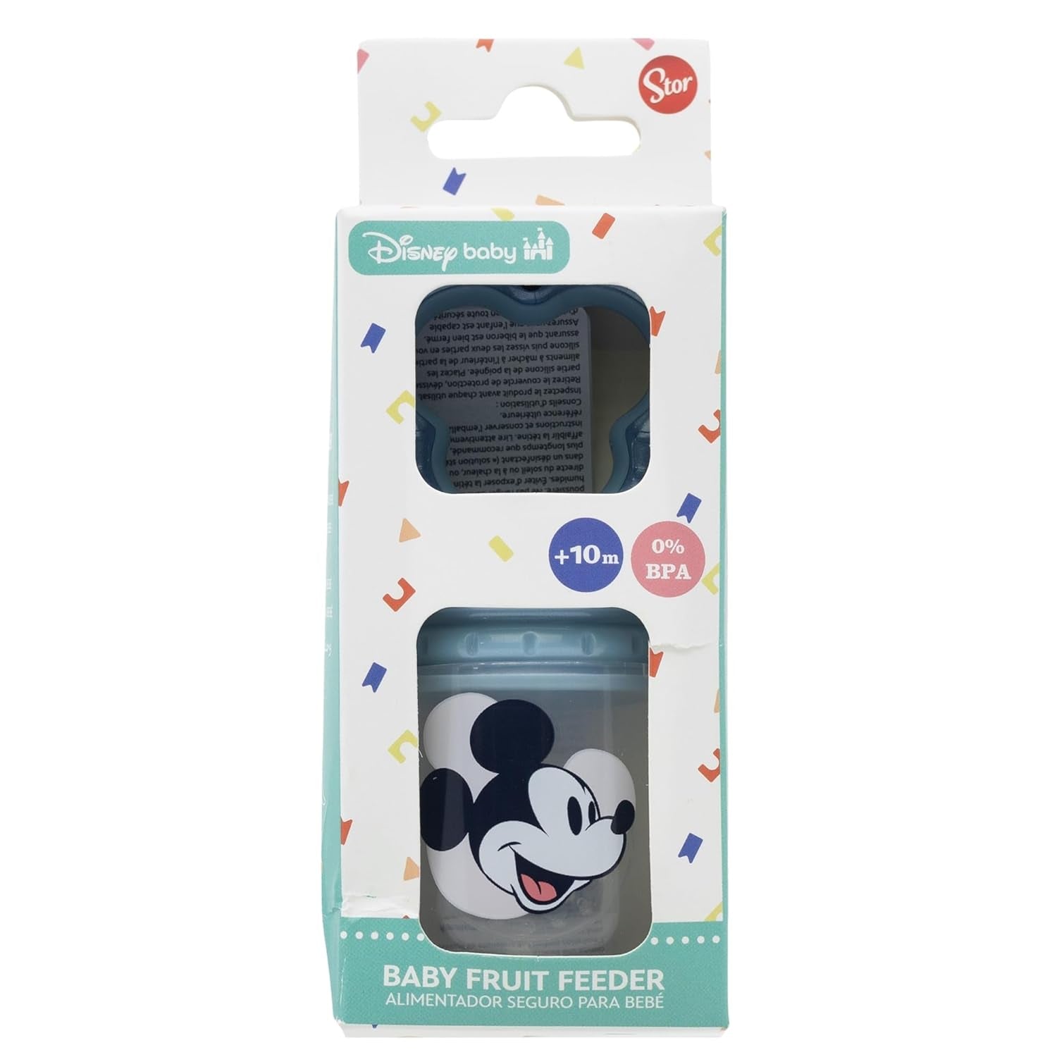 Tataway Chupete de Frutas para Bebé Disney Mickey Mouse Fabricado en Plástico Libre de BPA con Función de Asfixia, Lavable y Reutilizable