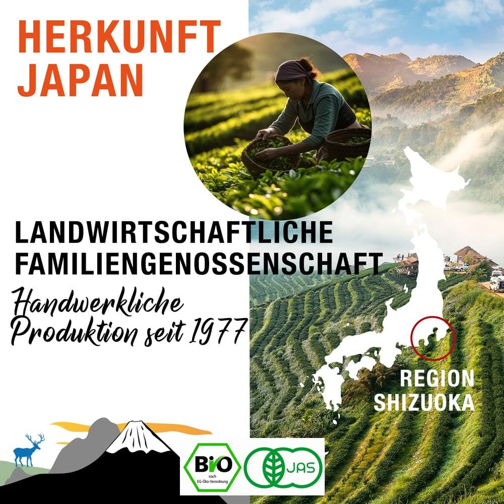 ORIGEENS BIO MATCHA CEREMONIAL GRADO "SHIKA" - Té Japonés Orgánico de Shizuoka - Matcha Latte/Usucha - Bolsa de Recarga de 30g - Té Verde Matcha Orgánico de Grado Ceremonial en Polvo