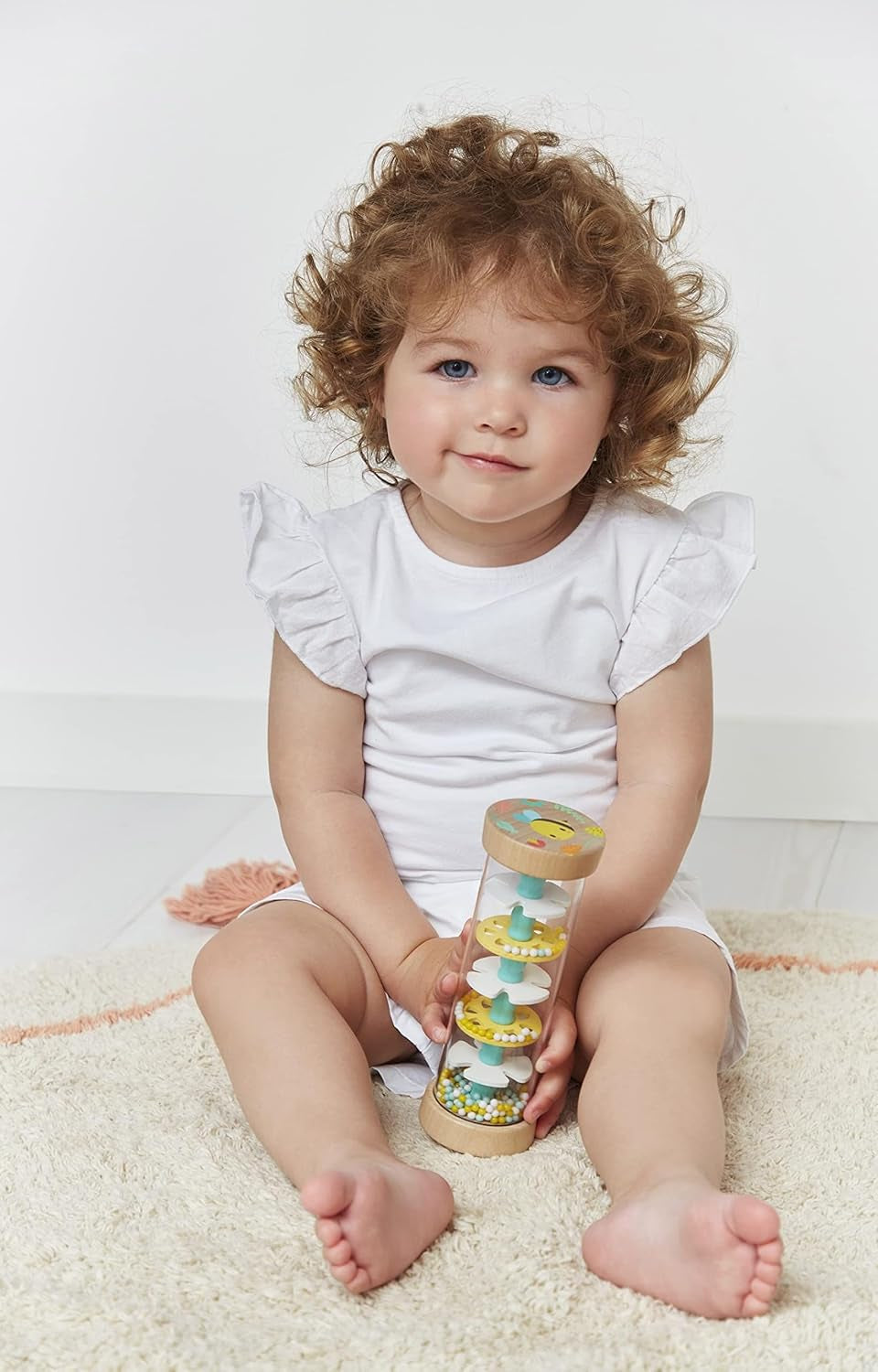 Janod - Rainmaker de madera - Colección Pure - Juguete para bebés y niños pequeños - Desarrollo de la motricidad fina Estimulación visual y acústica - Color a base de agua - A partir de 6 meses, J05193 Baby Toys Naty Shop