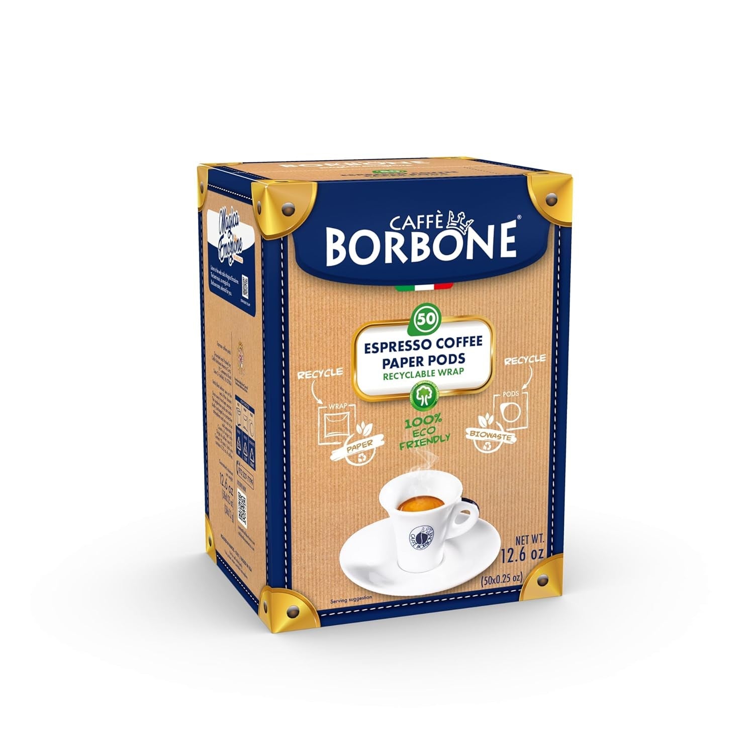 Caffè Borbone Kaffeepads compostables, Kaffeemischung azul - 50 blocs - Compatible con los tampones de papel ESE System 44 mm