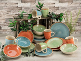 CreaTable, 22851, serie COUNTRY, juego de vajilla de 24 piezas para 6 personas, servicio combinado de porcelana, apto para lavavajillas y microondas, fabricación de calidad