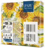 PAW - Servilletas de 3 capas (33 x 33 cm) I 20 piezas I Perfectas para cumpleaños, fiestas, fechas I Decoración de mesa de otoño I Servilletas de papel de colores - Pétalos amarillos de girasol I Girasol bailando