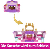 Mattel Disney Princess Transforming Playset Carruaje al Castillo con la Pequeña Muñeca Aurora, 3 Niveles, 6 Áreas de Juego, 4 Figuras, Muebles y Accesorios HWX17 Naty Shop Muñecas