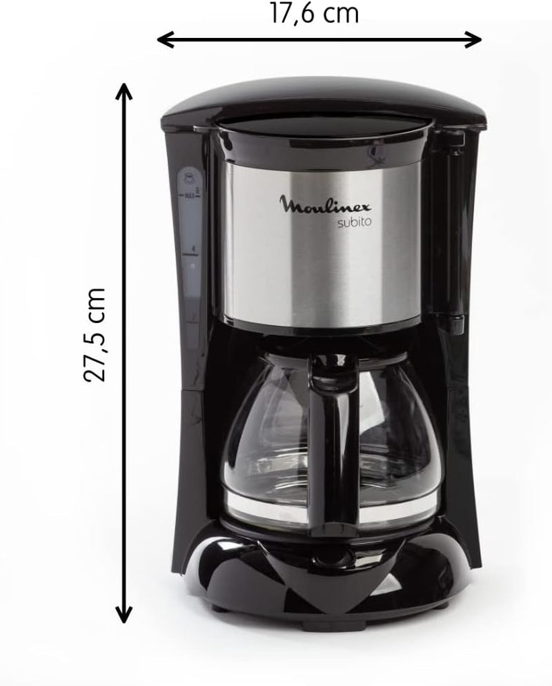 FG150813 Cafetera Subito, 6 tazas, Negro/Acero inoxidable
