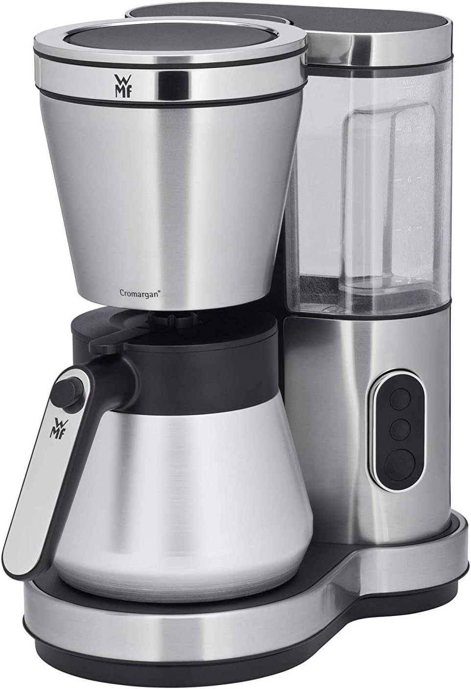 Cafetera espresso WMF Bueno con jarra de cristal, café filtrado, 10 tazas, botón encendido/apagado, sistema antigoteo, filtro oscilante, parada automática, placa calefactora, 1000W