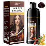 Champú instantáneo para cabello negro, champú para color de cabello natural, cobertura 100% de canas, fácil y rápido, color semipermanente para cabello negro, champú para color de cabello para hombres y mujeres Naty Shop Color de cabello marrón oscuro