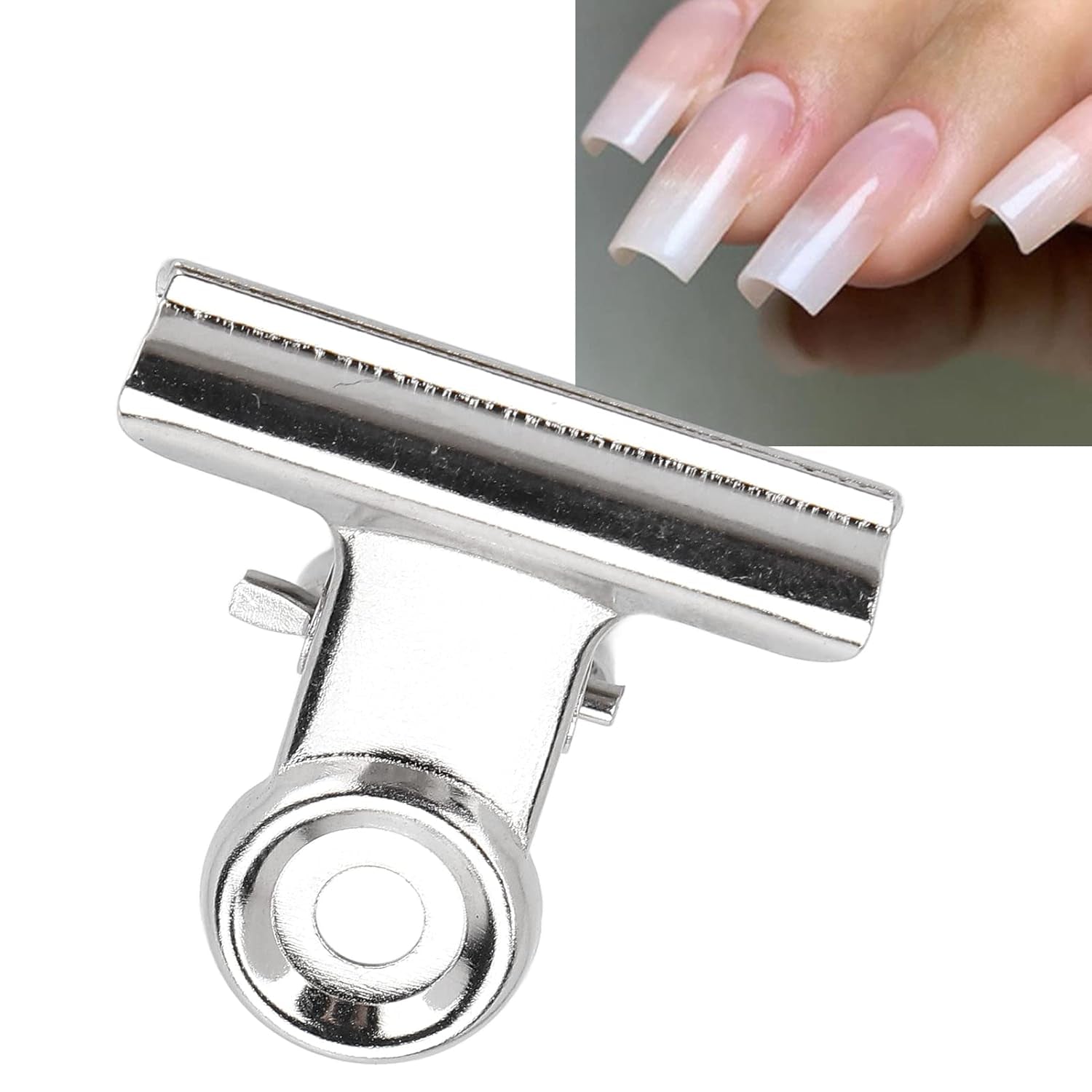 10 piezas Clips de uñas Clip de metal Clip de extensión de uñas Herramienta de arte de uñas Fijador de fibra de vidrio Accesorios de arte de uñas Equipo práctico duradero Salón de bricolaje para el hogar