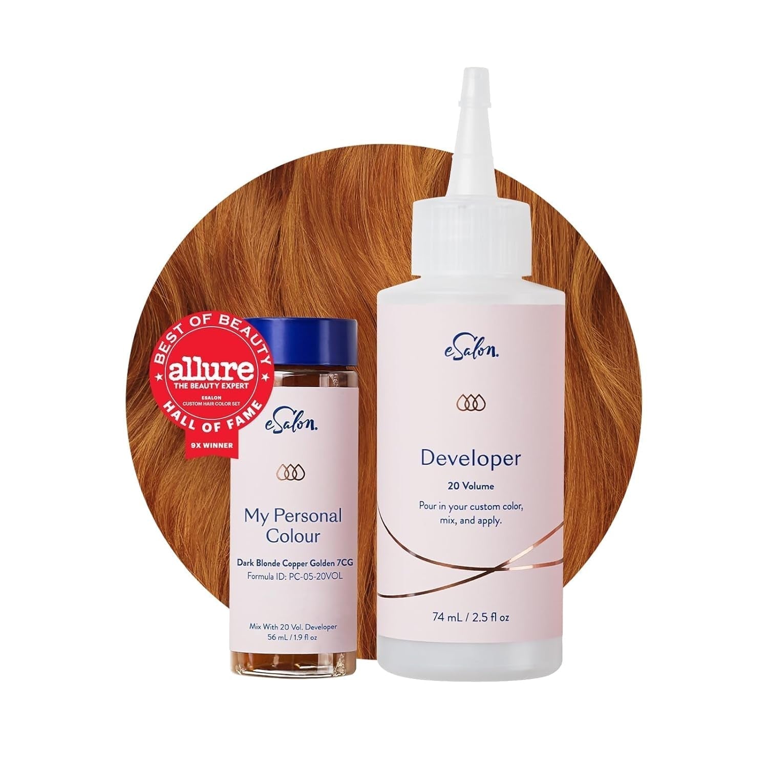 Set de Tinte Capilar Permanente Cobertura 100% de Canas Coloración Casera 0% Amonia Tintes Capilares Tintes Multidimensionales Tintes Profesionales Naty Shop Rubio Oscuro Cobre Dorado 7Cg