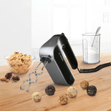 Bosch Handrührer Home Professional Styline MFQ4980B, 5 Stufen, 2 Edelstahl Rührbesen- Und Knethaken, Mixstab Edelstahl, Universalzerkleinerer, 850 W, Schwarz/Dark Silver Cocina Naty Shop