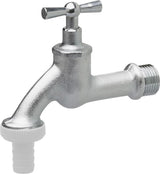 Grifo con cuernos - Rosca macho de 20,95 mm (1/2 pulgada) - Incluye conexión para manguera - Latón de alta calidad - Ideal como grifo para exteriores/grifo de barril de lluvia/grifo/válvula de cierre/FLOR92590