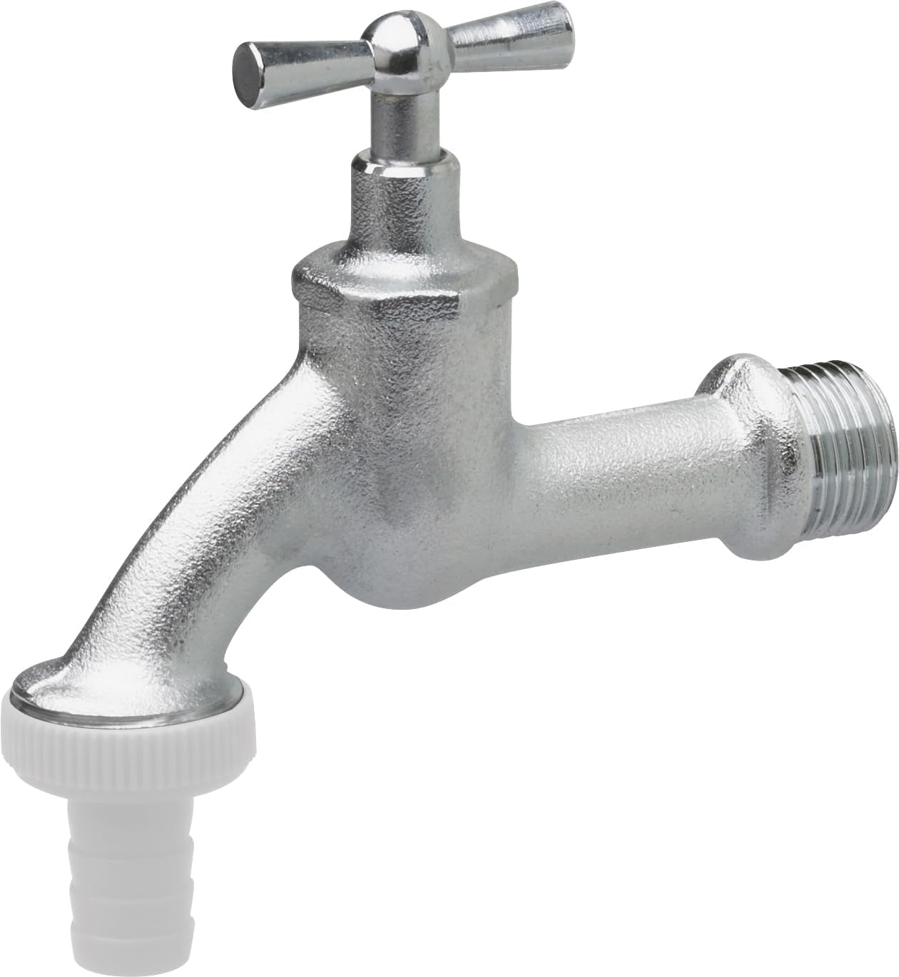 Grifo con cuernos - Rosca macho de 20,95 mm (1/2 pulgada) - Incluye conexión para manguera - Latón de alta calidad - Ideal como grifo para exteriores/grifo de barril de lluvia/grifo/válvula de cierre/FLOR92590