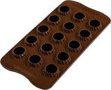 Molde de chocolate en llamas 3D Silikomart: formas 3D únicas con borde interior para bases redondas