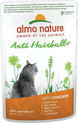 Almo Nature Functional - Antibolas de pelo - Comida húmeda para gatos adultos y maduros - con cachorros - Combate la formación de bolas de pelo - 70 g (paquete de 30)