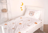 Pastoreo Babybest Little Friends Winterbettwäsche, Kopfkissenbezug 40 X 60 Cm Mit Hoteleinschlag, Bettbezug 100 X 135 Cm, Mit Zwißwerfer, 100% Baumwolle/Flannel, Weiß, Twin Naty Shop