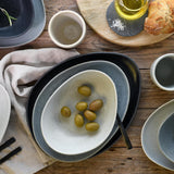 CreaTable, 22139, Serie PIETRA, Vajilla de 4 Piezas para 4, Juego de Platos de Porcelana, Apto para Lavavajillas y Microondas, Fabricado en Europa
