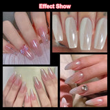 2 Schachteln Weiße Perle Chrom Nagelpuder - Pulverizador de pigmento cromado Aurora Ice Shimmer transparente para uñas, Donut glaseado Glitzerpuder Nails Spiegeleffekt-Glitter Nagelkunst-Pulver para bricolaje-Salón