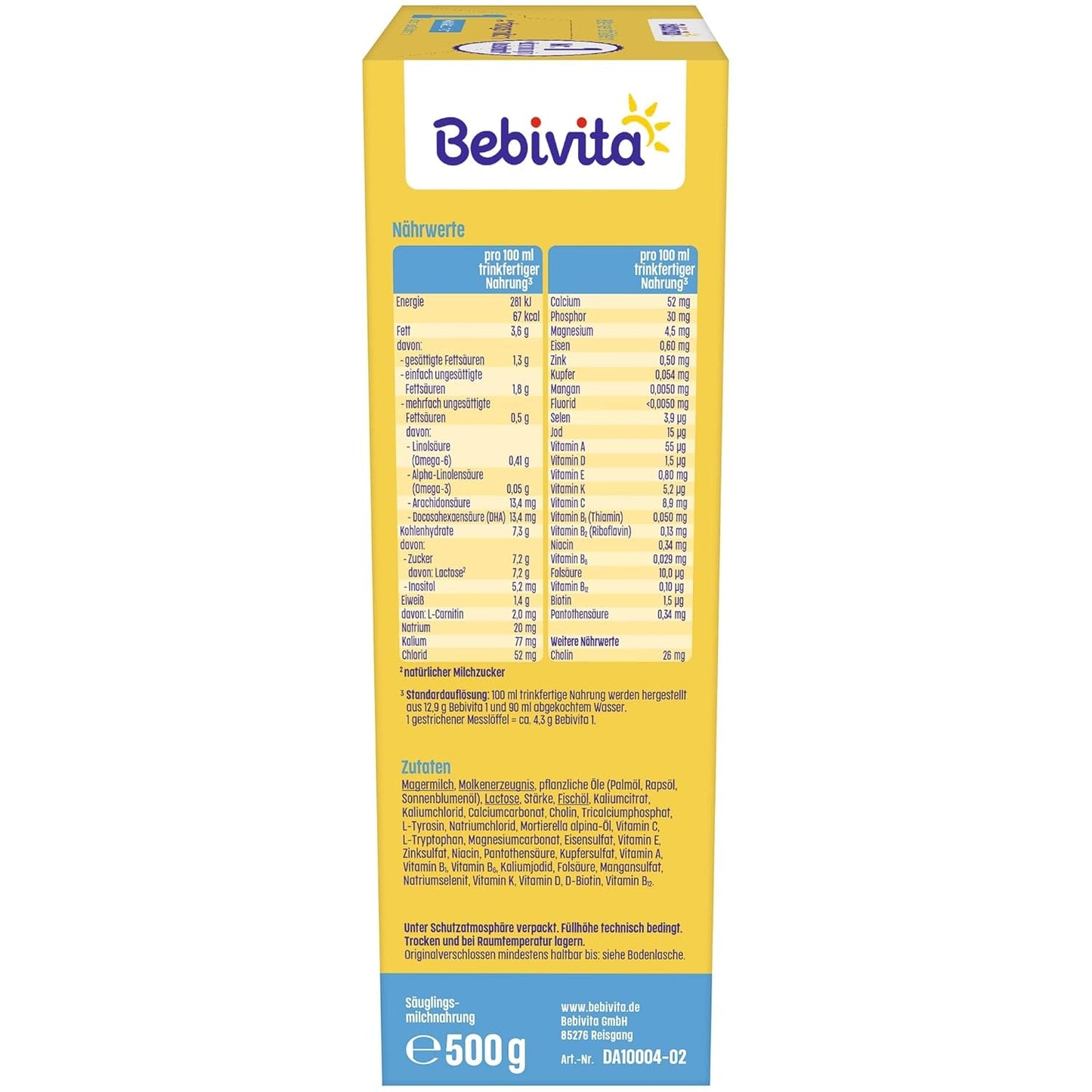 1 Leche de fórmula en polvo para lactantes, desde el nacimiento, (5 x 500 g)