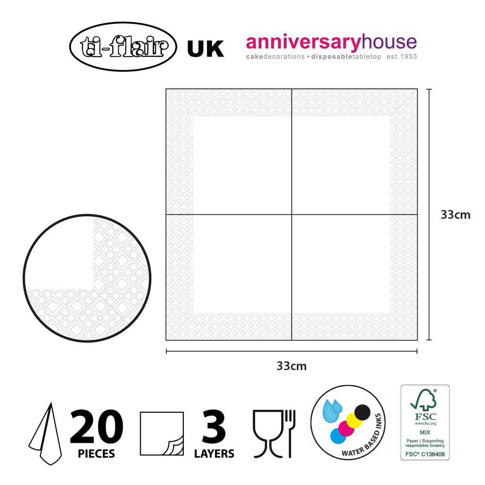 Servilletas de almuerzo Anniversary House Tiflair, estampado de leopardo, 3 capas, multicolor, 33 cm