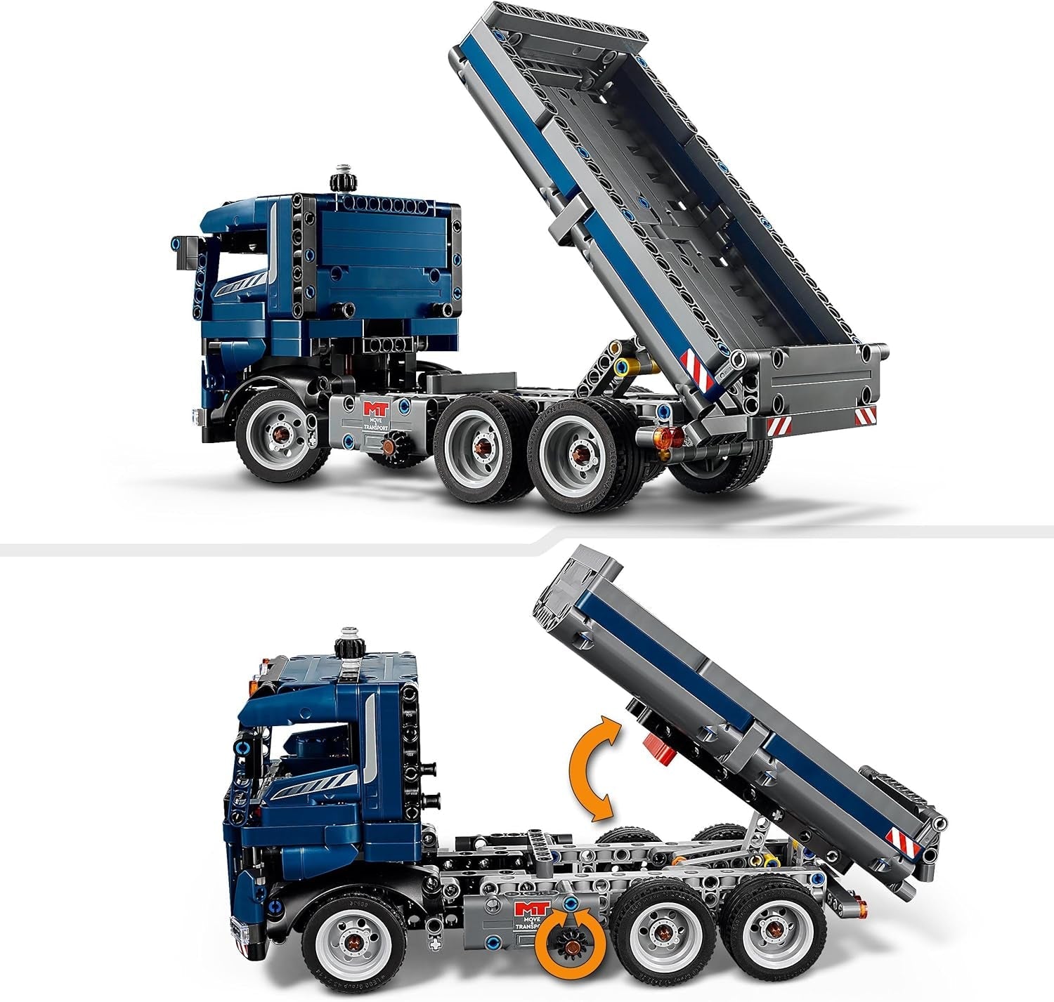 LEGO Technic Camión volquete de juguete con volante y camión volquete móvil - vehículo de construcción azul - idea de regalo para cumpleaños o días festivos - juego de construcción para niños y niñas a partir de 9 años 42203 Juegos de construcción Besuche den LEGO-Store