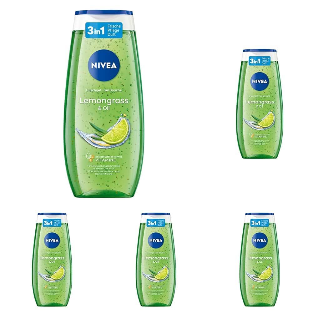 NIVEA Gel de ducha Lemon Grass And Oil, 250 ml Ducha y baño Naty Shop 5 unidades x 250 ml