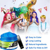 Cera para el cabello azul, spray para el cabello azul temporal, color azul loco, tinte para el cabello lavable, tinte para el cabello instantáneo, color de cabello natural, peinado para hombres, mujeres, fiesta, Naty Shop