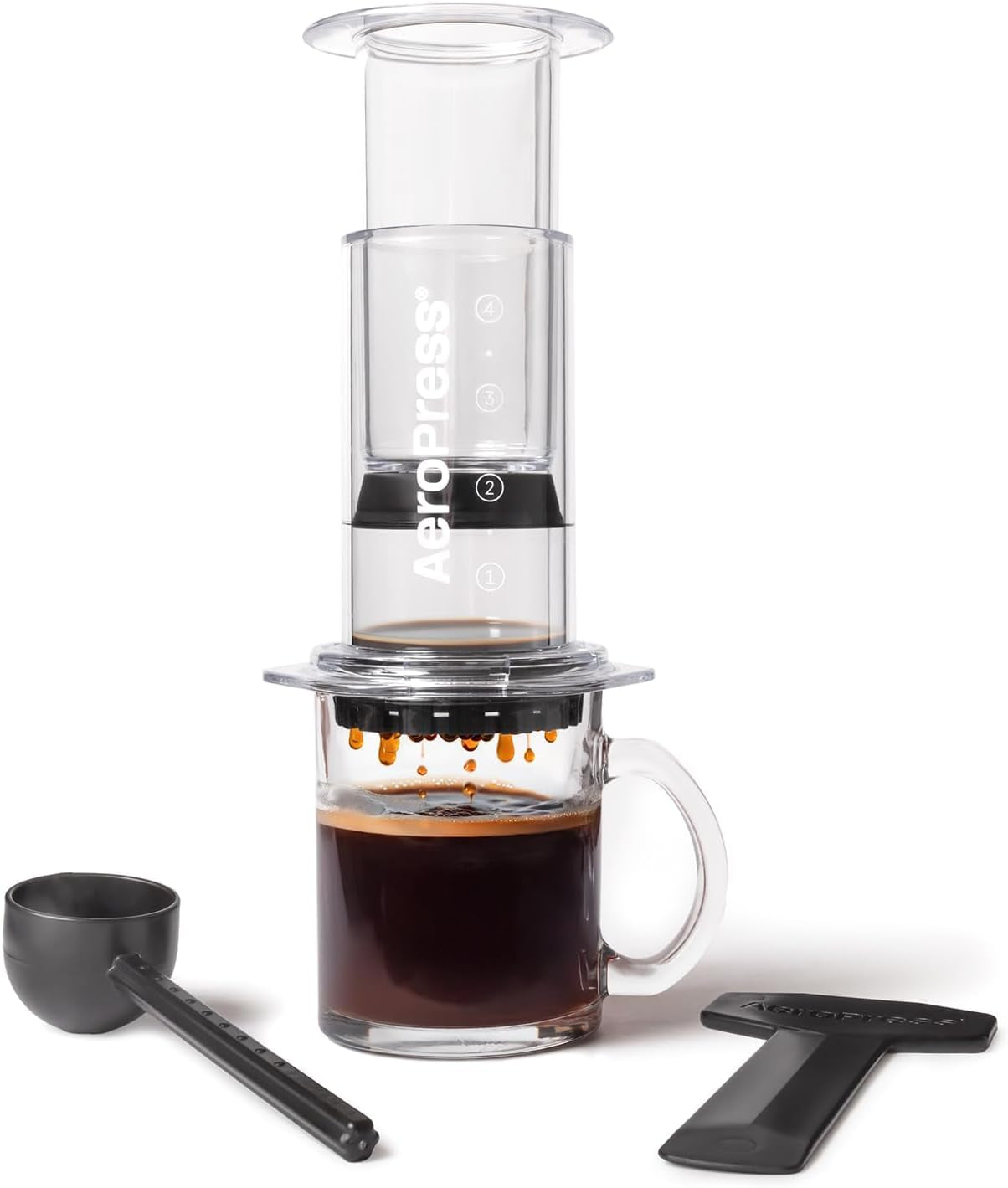 AeroPress Original Cafetera y Espresso, Cafetera Portátil Nivel Barista con Cámara, Émbolo y Filtros, Cafetera Rápida y Espresso