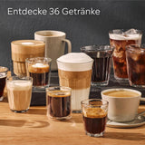 Cafetera espresso totalmente automática Siemens EQ700, pantalla TFT a color grande, 36 bebidas frías y calientes, cerveza fría, función 2 tazas, control por aplicación, sistema de limpieza automático, acero inoxidable negro, TQ717D03
