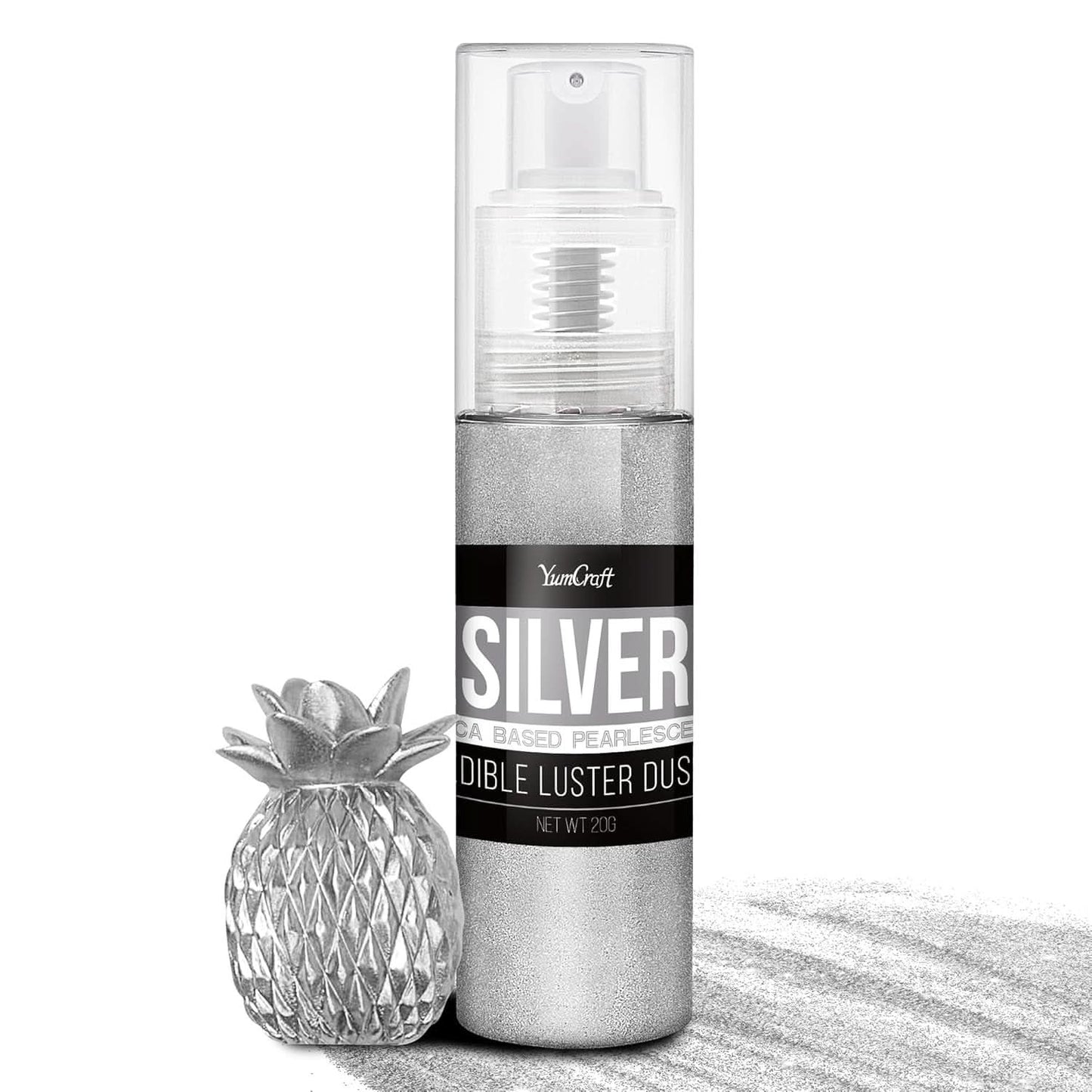 Spray de purpurina comestible, 20 gramos Naty Shop Plata