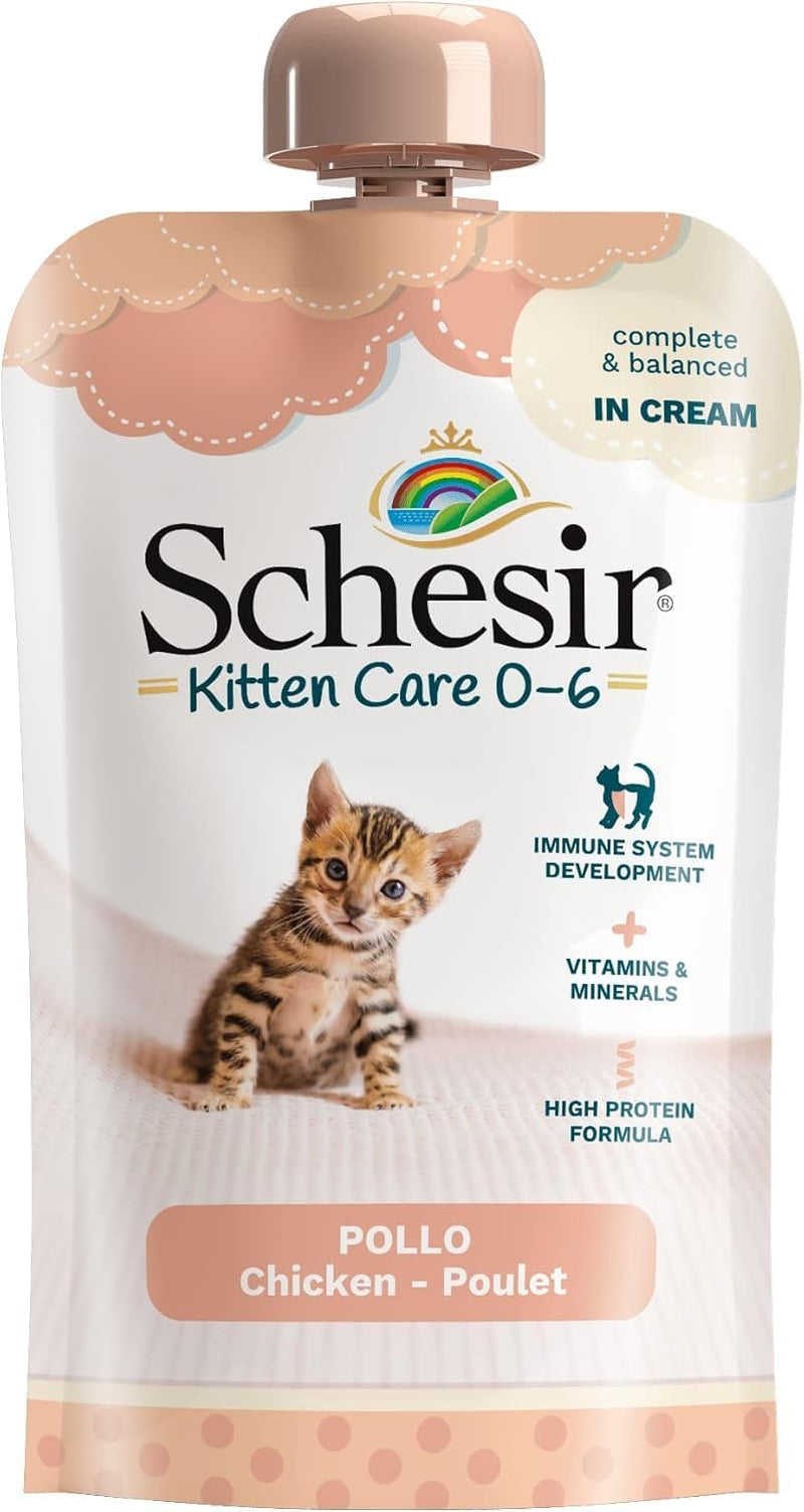 Comida húmeda para gatos pequeños con crema de pollo y pollo - Comida húmeda para gatos pequeños - Comida húmeda para gatos con crema de pollo, sin cereales, rica en proteínas, vitaminas y minerales (20 sobres x 150 g)