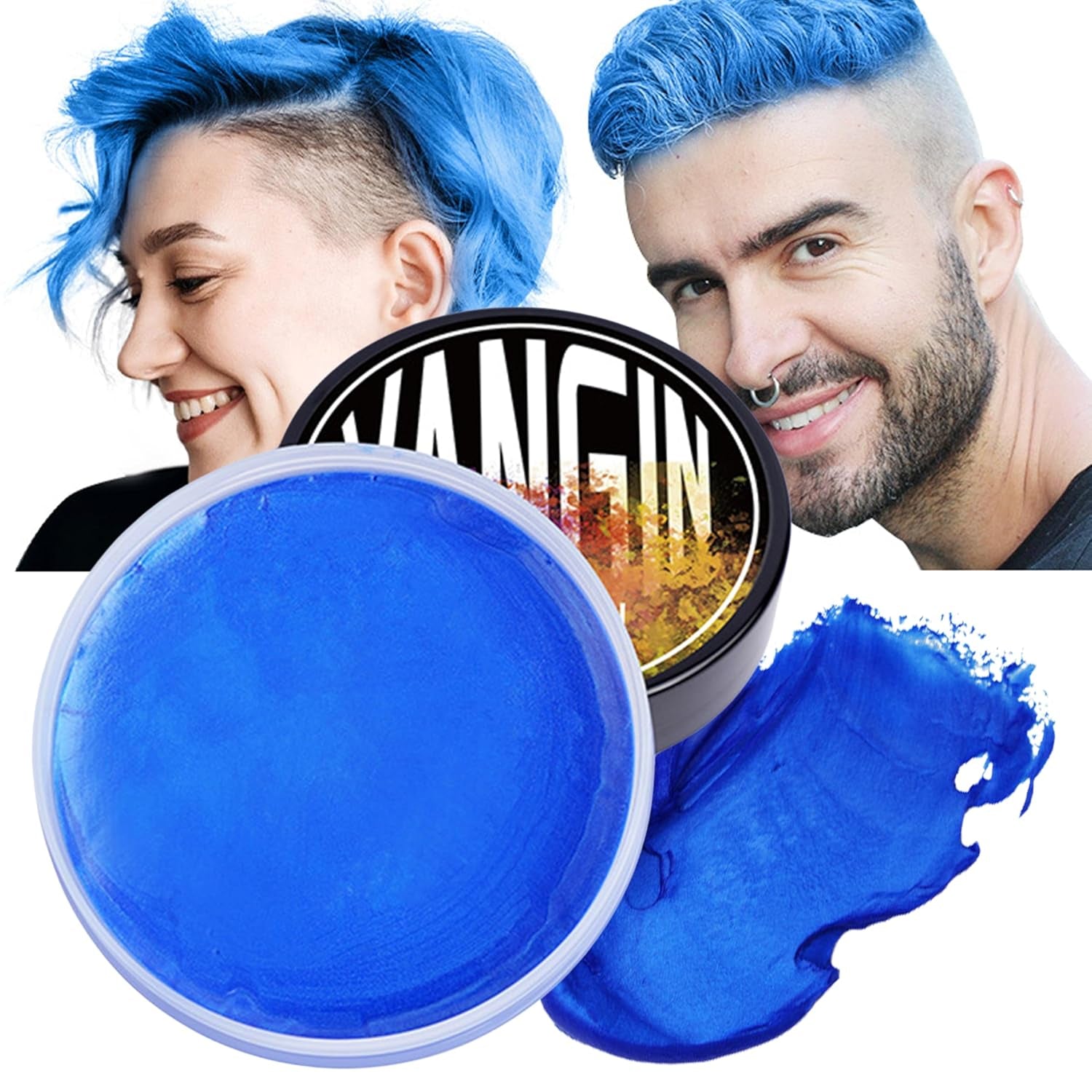 Tinte para el cabello temporal verde, tono de cabello para peinar para hombres y mujeres, pomada para el cabello natural, cera para tinte para el cabello para fiestas, cosplay y Halloween, Navidad, tinte para el cabello temporal en crema (100 g, verde) Naty Shop Tinte para el cabello azul 1 G (1 paquete)