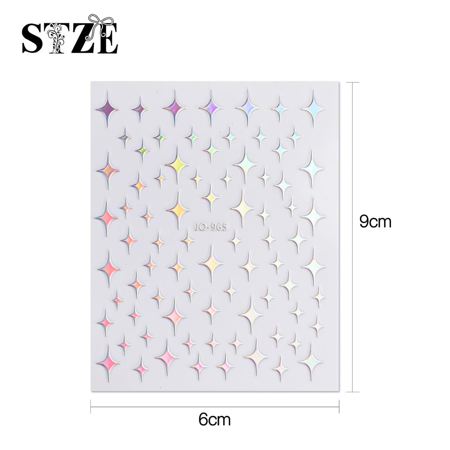 JMEOWIO Nagelsticker Aurora 12 Blatt Nail Art Sticker Selbstklebend Nagelaufkleber Holografisches Stern Herz Dekoration Nageldesign Zubehör