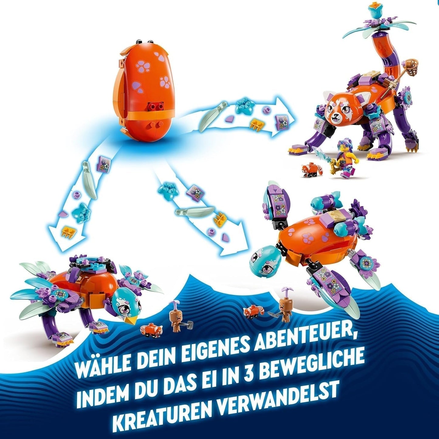LEGO Dreamzzz Izzies 3 en 1, animales de ensueño, huevo mágico con minifiguras y figuras de animales de Izzy y Dizzy, juego de fantasía, regalo para niñas y niños de 8 años 71481 Juegos de construcción Besuche den LEGO-Store