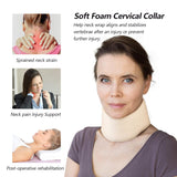 RESTCLOUD Soporte para el cuello de espuma suave, collar universal, soporte para el cuello ajustable para dormir - Alivia el dolor de cuello (blanco, cuello de 6,4 cm de profundidad, M) Almohadas ortopédicas cervicales Naty Shop
