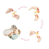 Badabulle comedero bebe con funda protectora, mango ergonómico, calma encías e introduce nuevos sabores, a partir de 4 meses, sin BPA