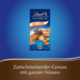 Chocolate Lindt | NUT DELUXE Barra de chocolate con leche y almendras | 110g | Chocolate con leche con almendras tostadas en una suave crema de almendras | Barra de chocolate