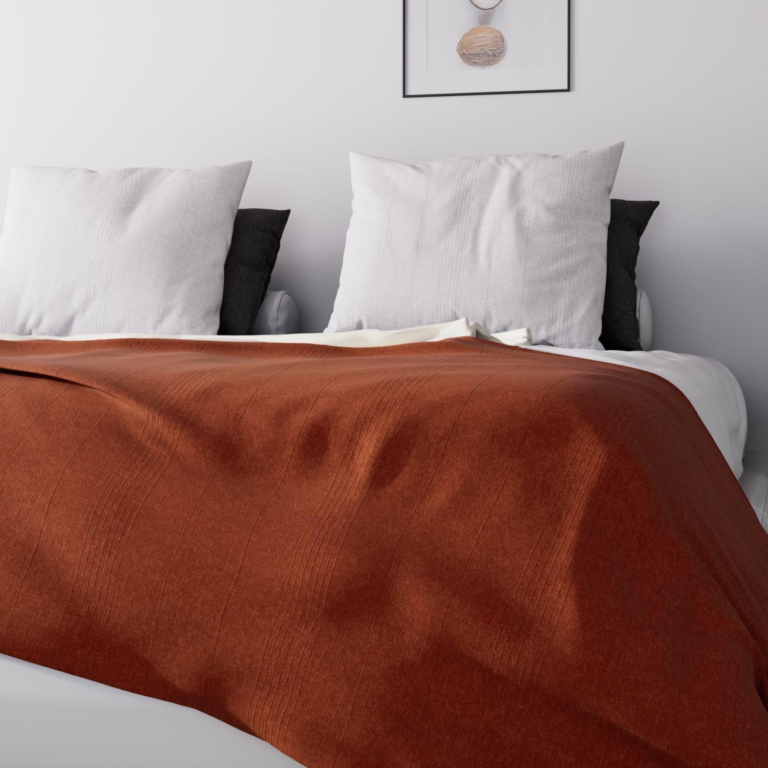 Soleil D'Ocre, Adele, colcha, funda para sofá, algodón, rojo ladrillo, 220 X 240 Cm Camas y mantas Besuche den Soleil d'ocre-Store