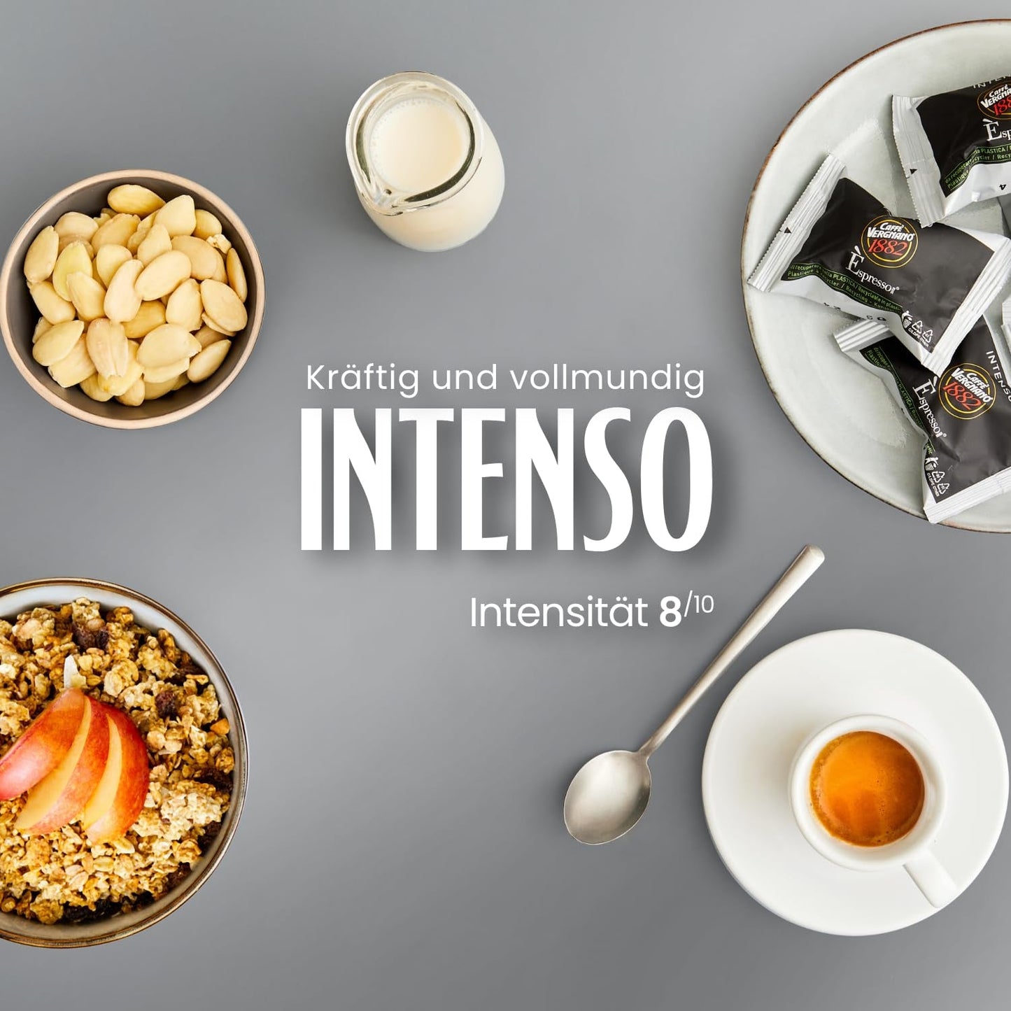 Caffè Vergnano 1882 - Èspresso Kompostierbare Kaffeekapseln , Compatible con Nespresso, Intenso (Intenso) - Packung Enthält 100 Kapseln