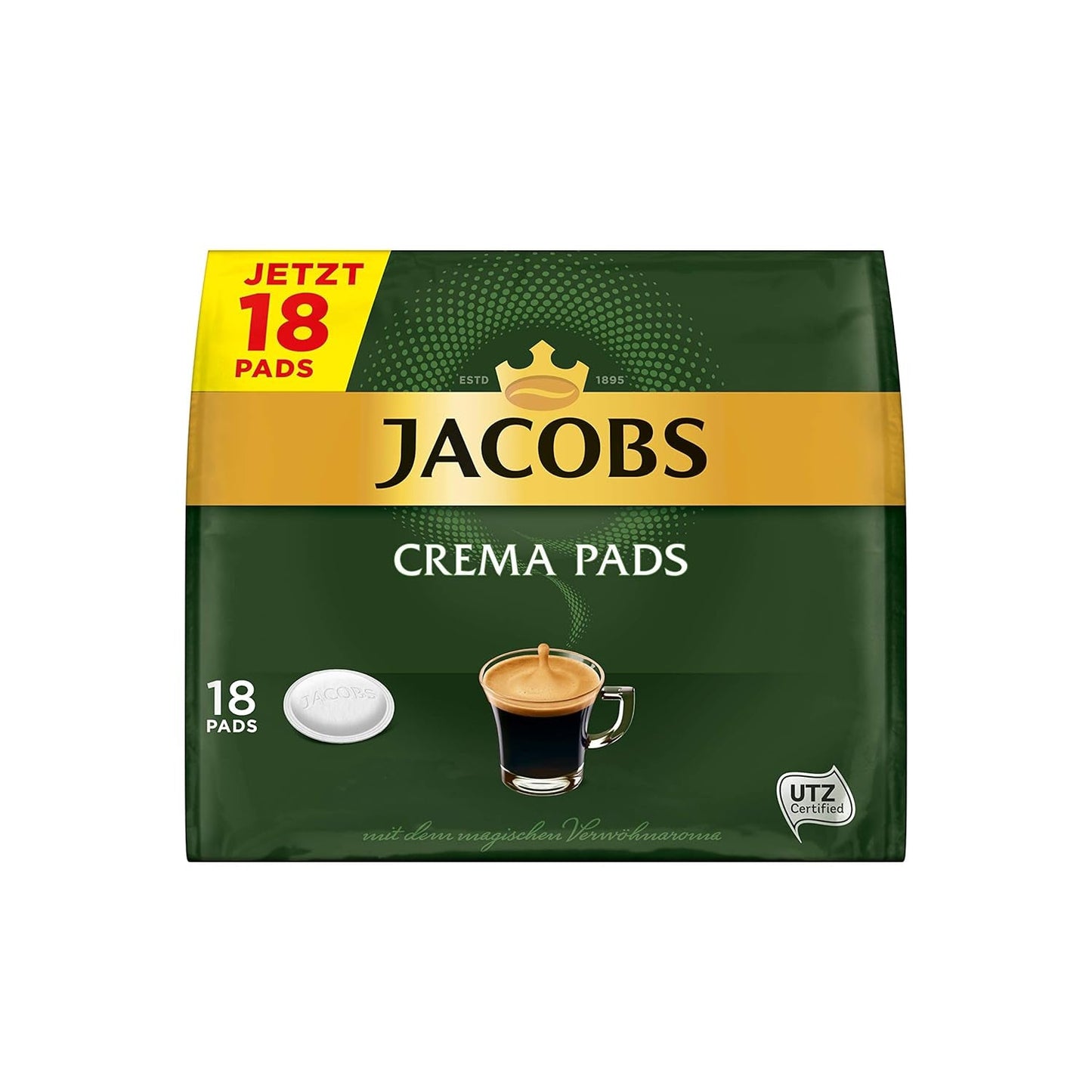Kräftig Cream Pads, 90 Kaffeepads compatibles con Senseo UTZ-zertifiziert, paquete de 5, 5 x 18 Getränke & Cream Pads, 90 Kaffeepads compatibles con Senseo UTZ-zertifiziert, 5er Pack, 5 x 18 Getränke