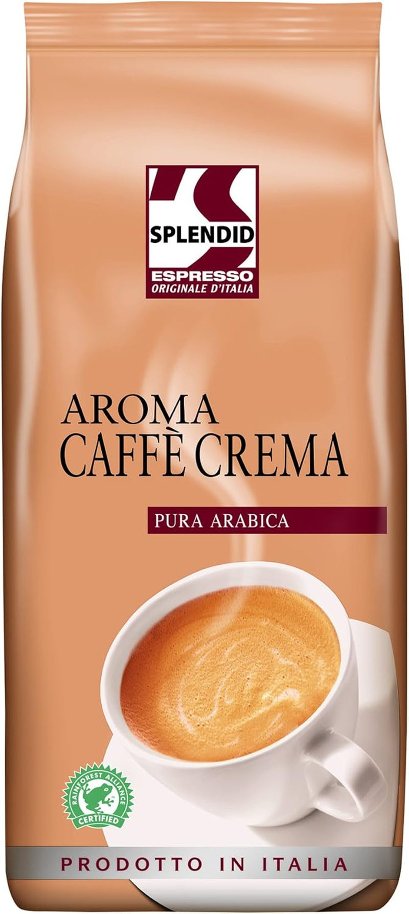 Splendid Aroma Caffe Crema - 8 granos de café enteros x 1 kg, 100% Arábica
