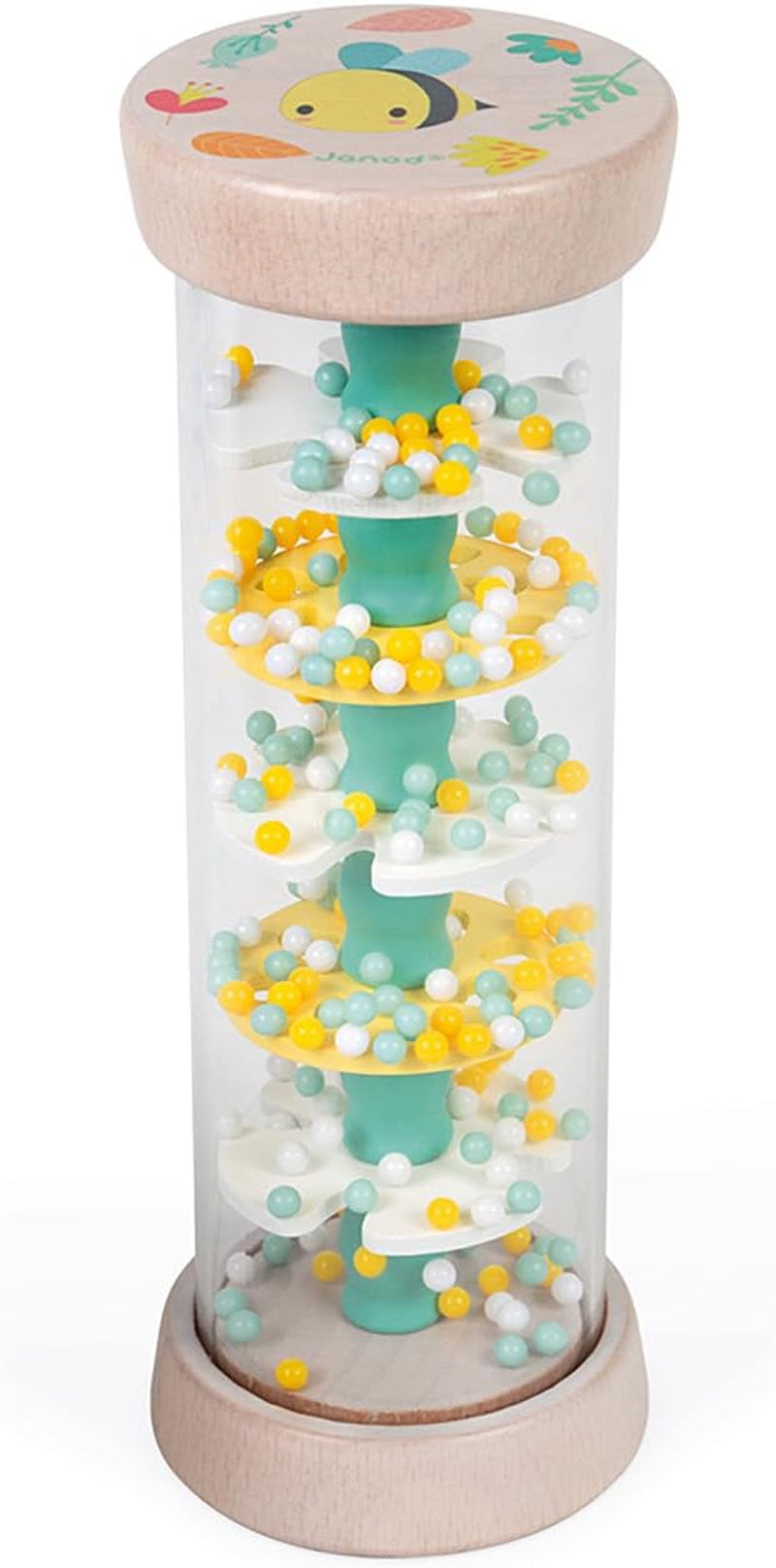 Janod - Rainmaker de madera - Colección Pure - Juguete para bebés y niños pequeños - Desarrollo de la motricidad fina Estimulación visual y acústica - Color a base de agua - A partir de 6 meses, J05193 Baby Toys Naty Shop