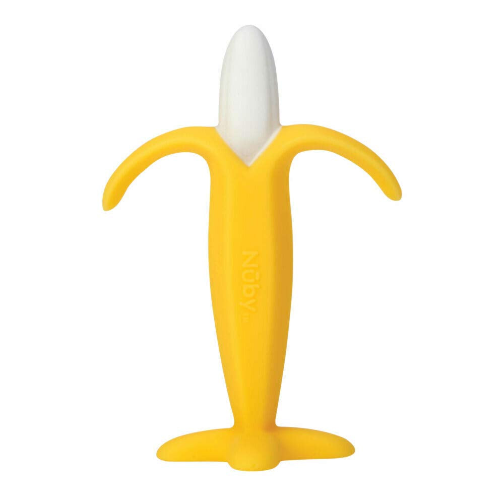 Nuby Nûby - Ayuda para la dentición de plátano - 3 meses+, amarillo, 1 pieza (paquete de 1)