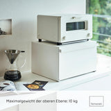 Yamazaki 4352 TOWER Panera, blanco, acero, minimalista, 40 x 34,5 x 24 cm Cajas para almacenar alimentos Naty Shop